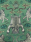 Tiger Republic Jade Hillary Farr Fabric Designs by Covington